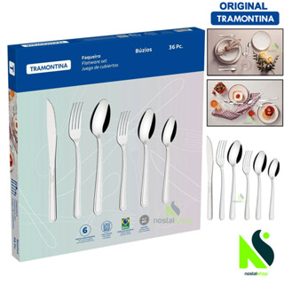 Faqueiro Tramontina 36 peças Búzios Jogo de Talheres Tramontina Colher Faca Garfo em Oferta na Shopee