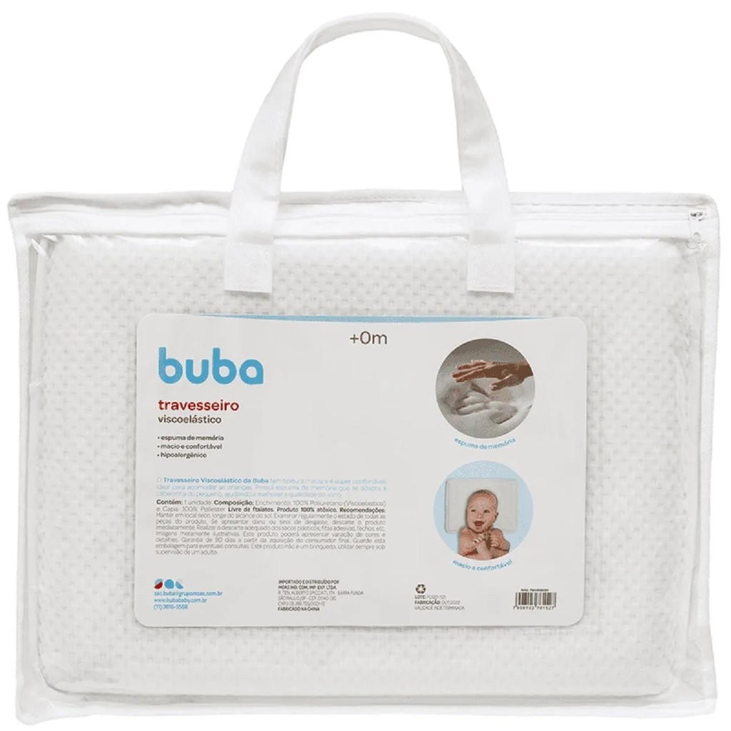 Buba Travesseiro Viscoelástico Branco +0m