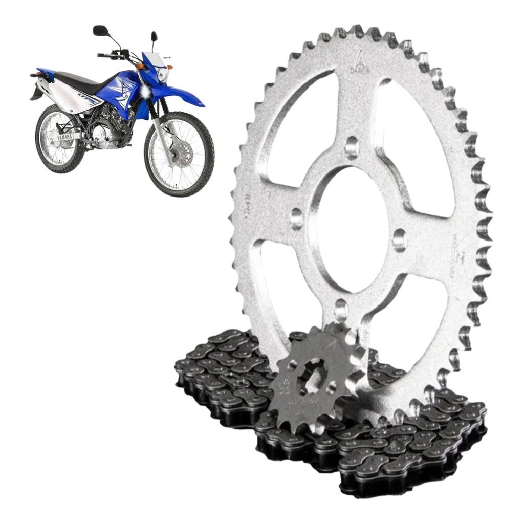 Kit Relação Completo Xtz 125 Trilha Corrente Coroa E Pinhão