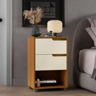 Mesa de Cabeceira 2 Gav Toledo Nature/Champanhe MDF Casamia em Oferta na Shopee