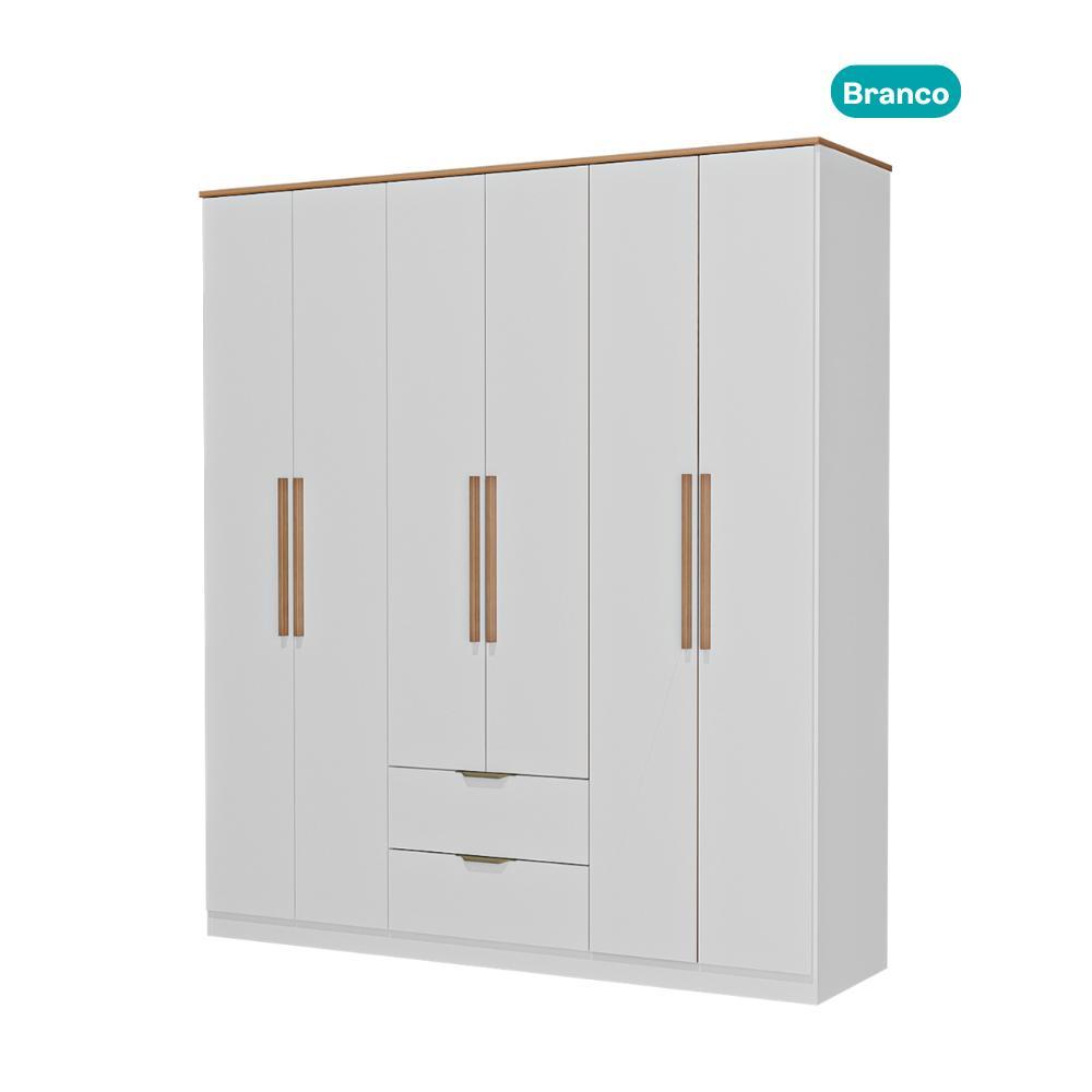 Guarda Roupa Casal 6 Portas Milan Carraro Branco