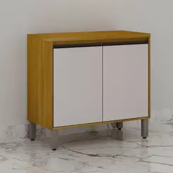 Balcão De Cozinha Nala 2 Portas Pés Reguláveis Mobilihouse Carvalho/off White