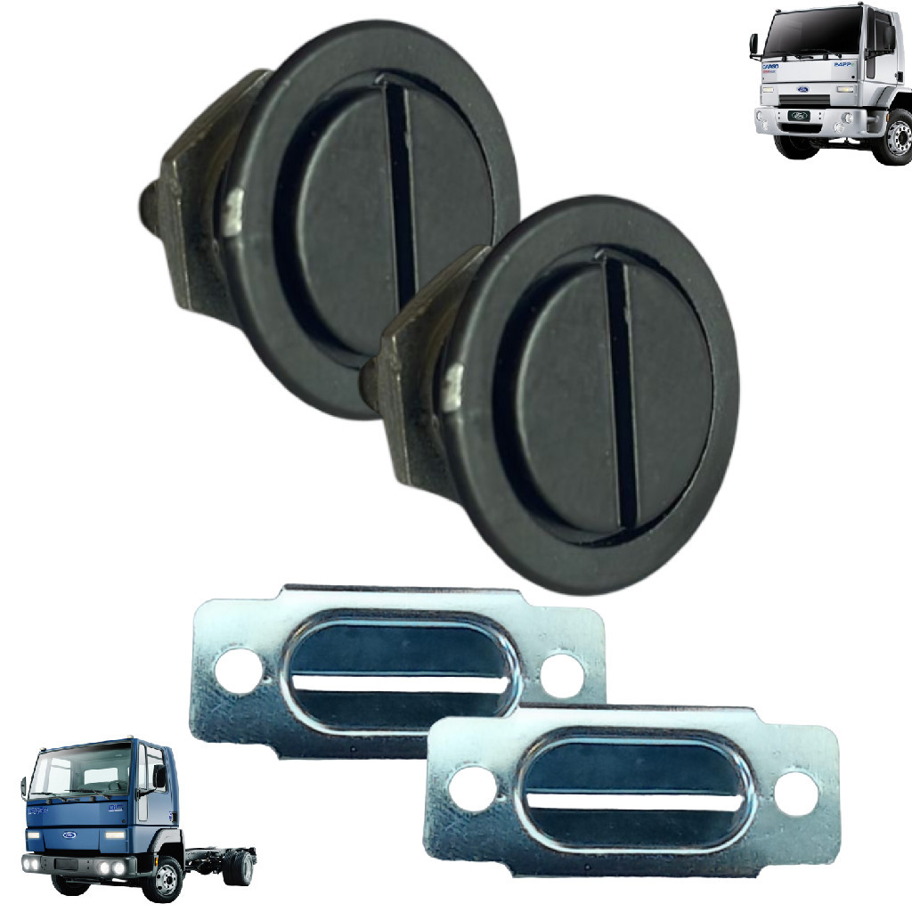 Kit Completo 2 Pino Trava Do Capô + 2 Presilhas Capo Ford Cargo Até 2011