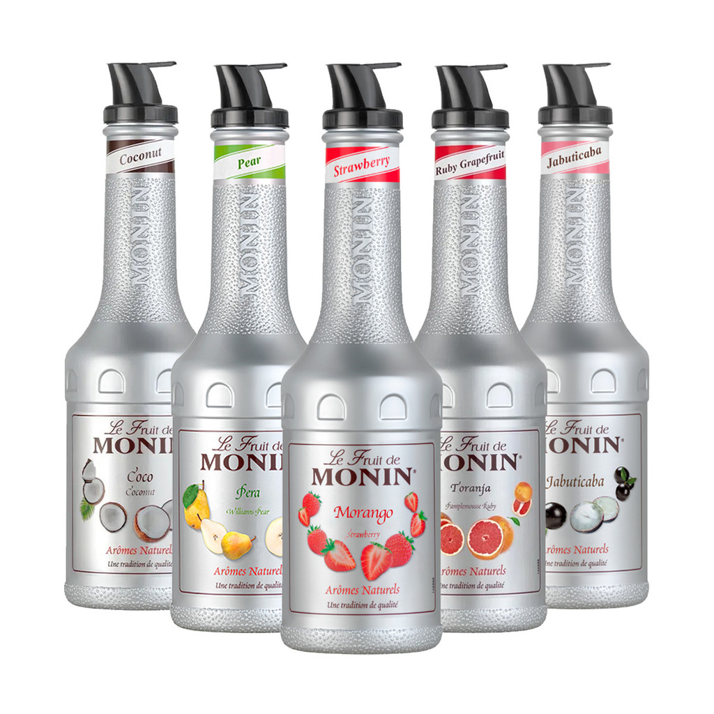 Monin Le Fruit Purê De Frutas Garrafa 1L Diversos Sabores Drinks Coquetéis Original em Oferta na Shopee