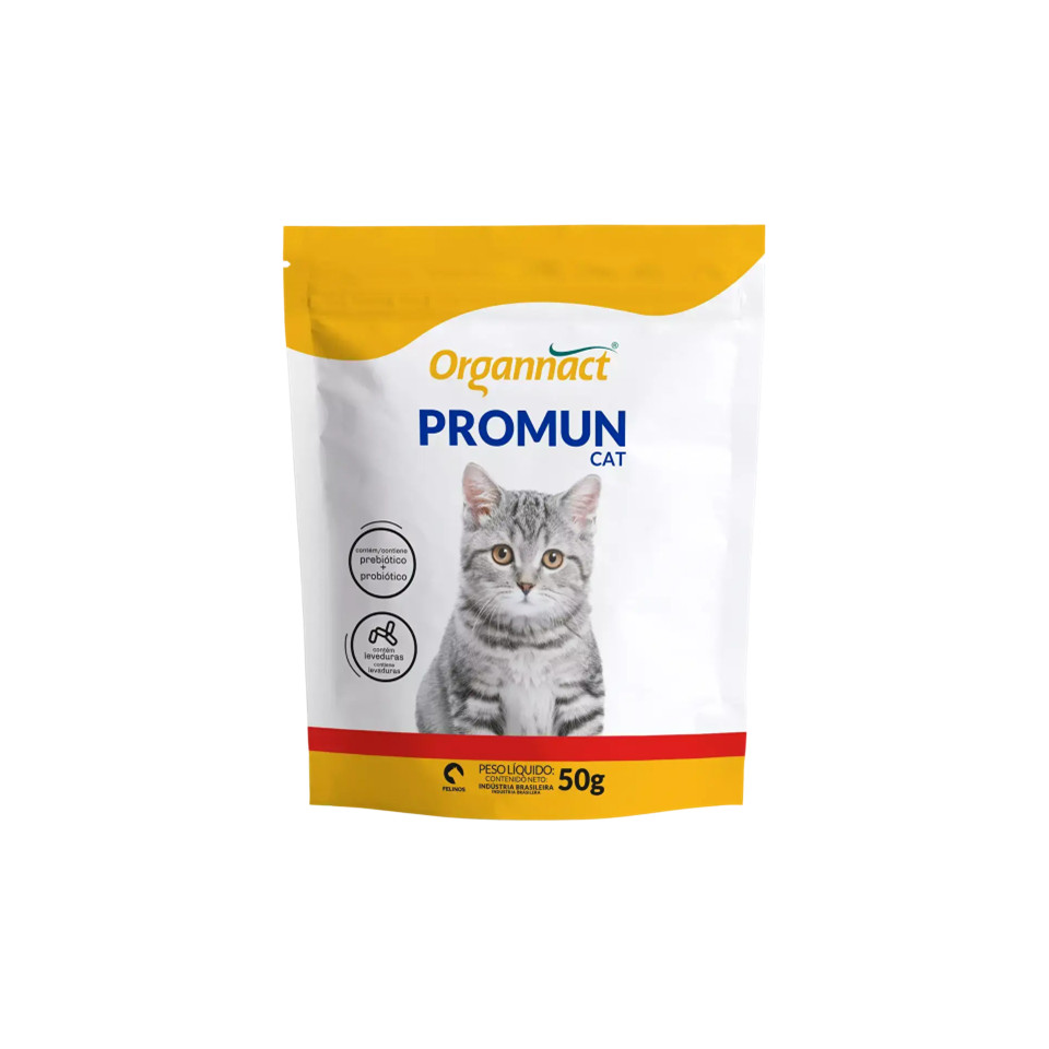 Promun Cat Suplemento Vitamínico Prebiotic Organnact 50g em Oferta na Shopee