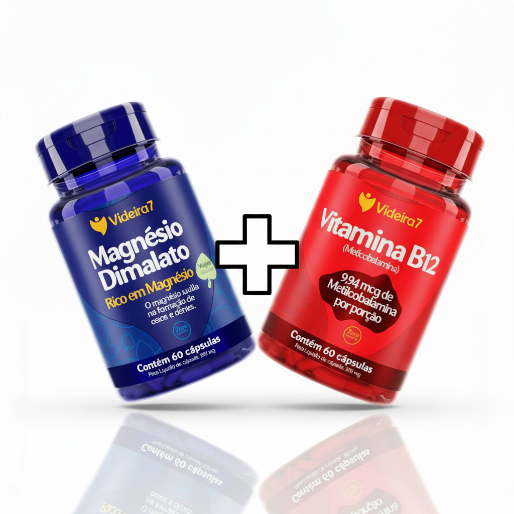 Kit MAGNÉSIO Dimalato + VITAMINA B12 Metilcobalamina em Oferta na Shopee