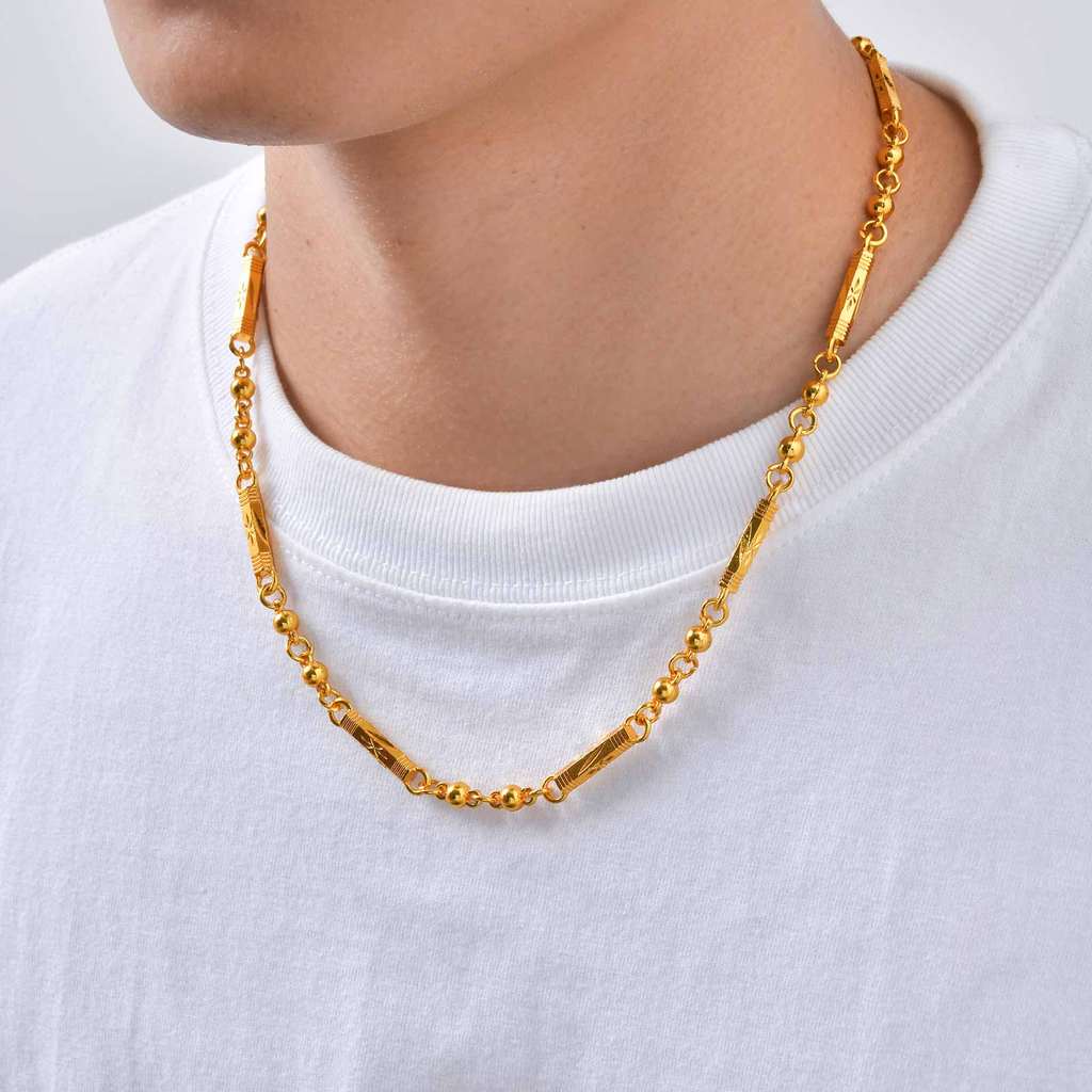 Vnox Vintage Thick 24k Sand Gold Necklace for Women Me,Luxury Gold Does Not Fade Necklace Jewelry · foto 2