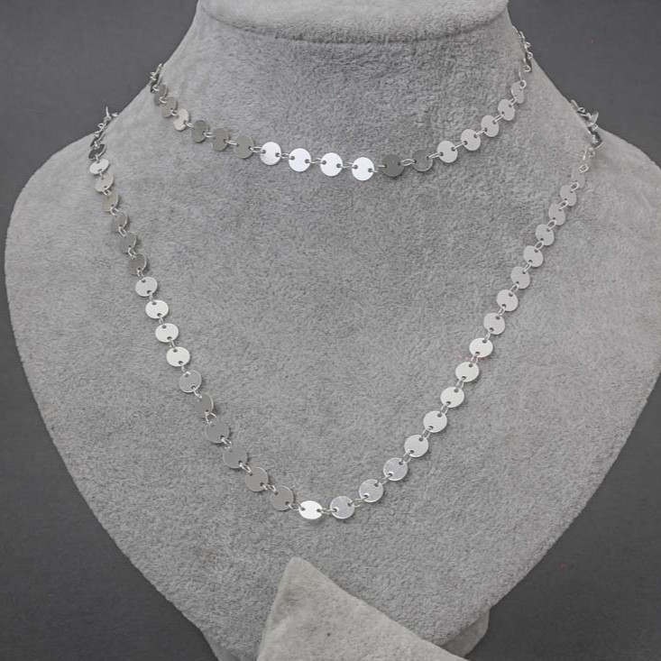 Conjunto Colar e Choker Medalhas Redondas com Banho em Prata 925 em Oferta na Shopee