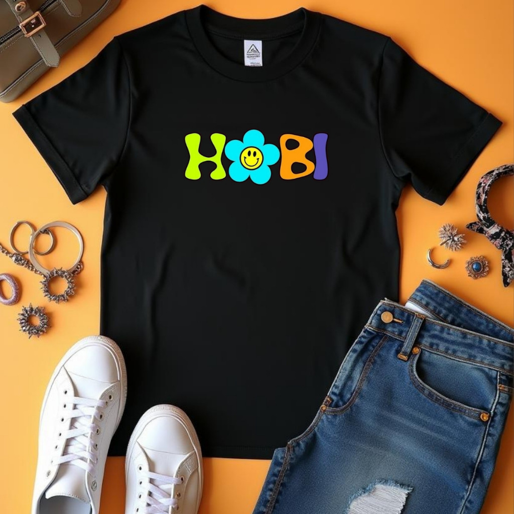 Camiseta Camisa 30.1 Kpop BTS Hobi J-Hope Coreia Unissex Preta Algodão Algodão Premium