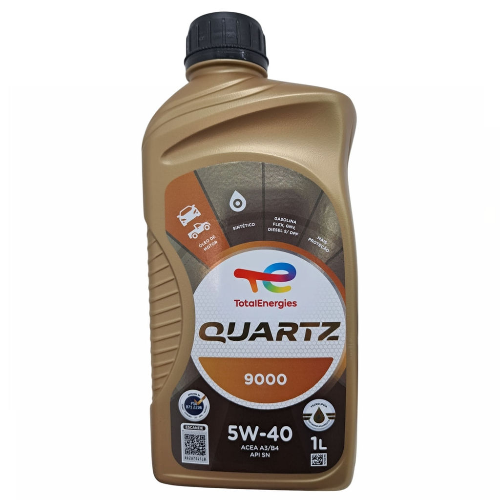 Óleo Lubrificante do Motor Total Quartz 9000 5W40 Sintético Api SN - ACEA A3/B4 - 1L em Oferta na Shopee