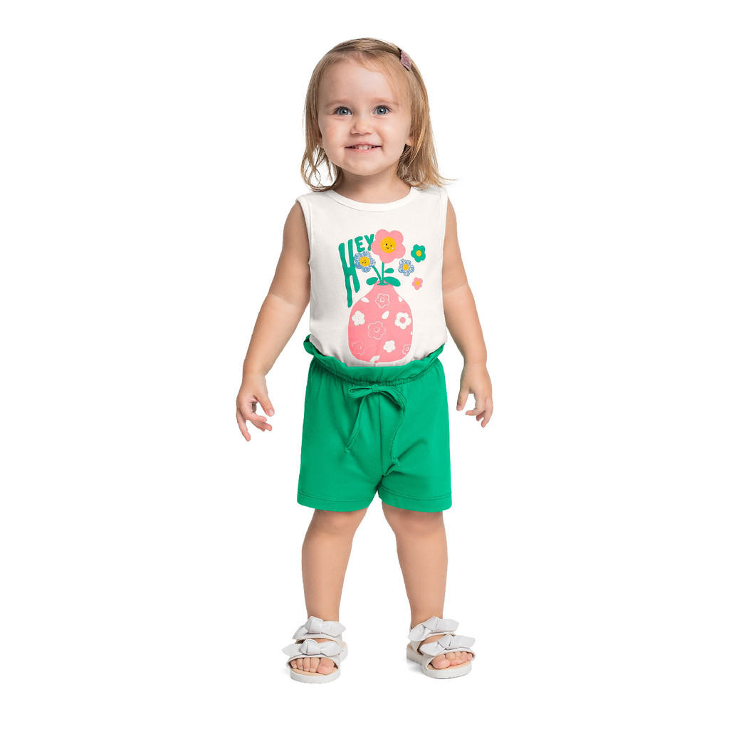 Conjunto Regata Florezinhas Short Bee Loop