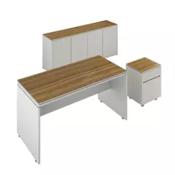 Conjunto De Escritório Office 3 Peças Mesa Gaveteiro Balcão - Fendi E Freijó Fendi E Freijó