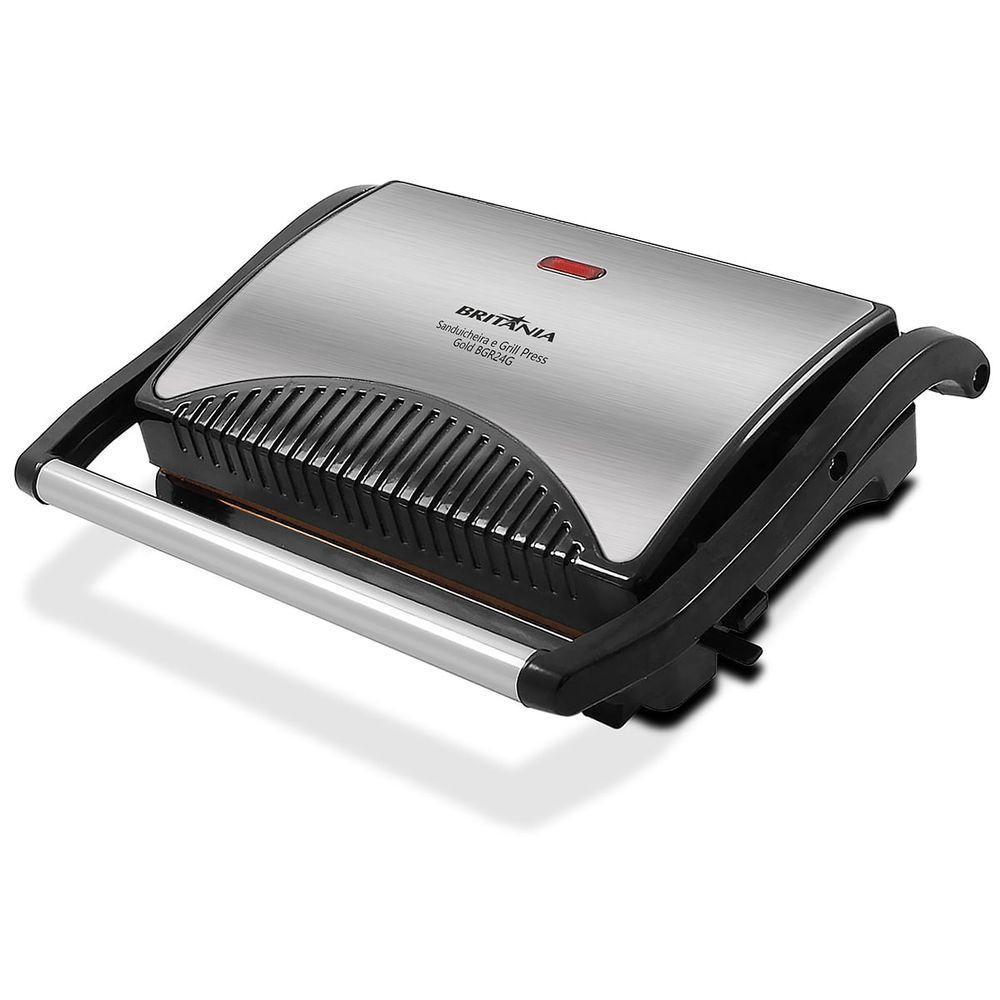 Sanduicheira E Grill Britânia BGR24G Press Revestimento Gold 110V em Oferta na Shopee