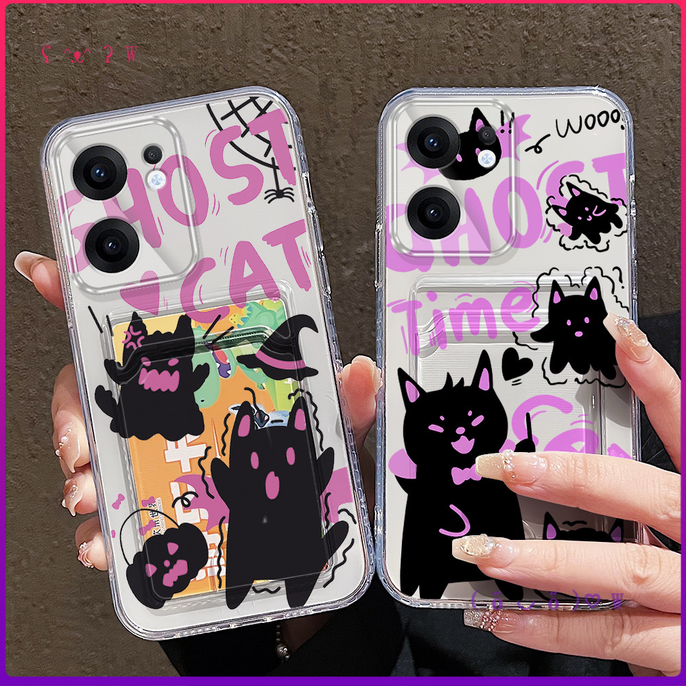 Capa Para Samsung Galaxy A50 A51 A52 A53 A54 A72 A71 A73 A55 A56 M40s A30s A50s A52s A515F A715F 4G 5G Kawaii Gato Preto
