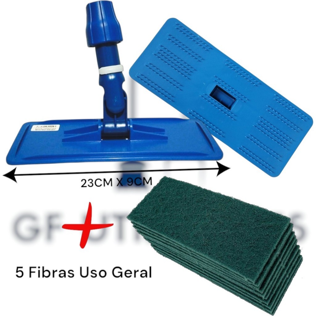 Kit Suporte Limpa Tudo Mop Pega Fibra + 5 fibras uso geral