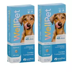 Kit 2 WellPet 100 mg Cães de 4,6 a 10 Kg Ourofino - 1 Comprimido