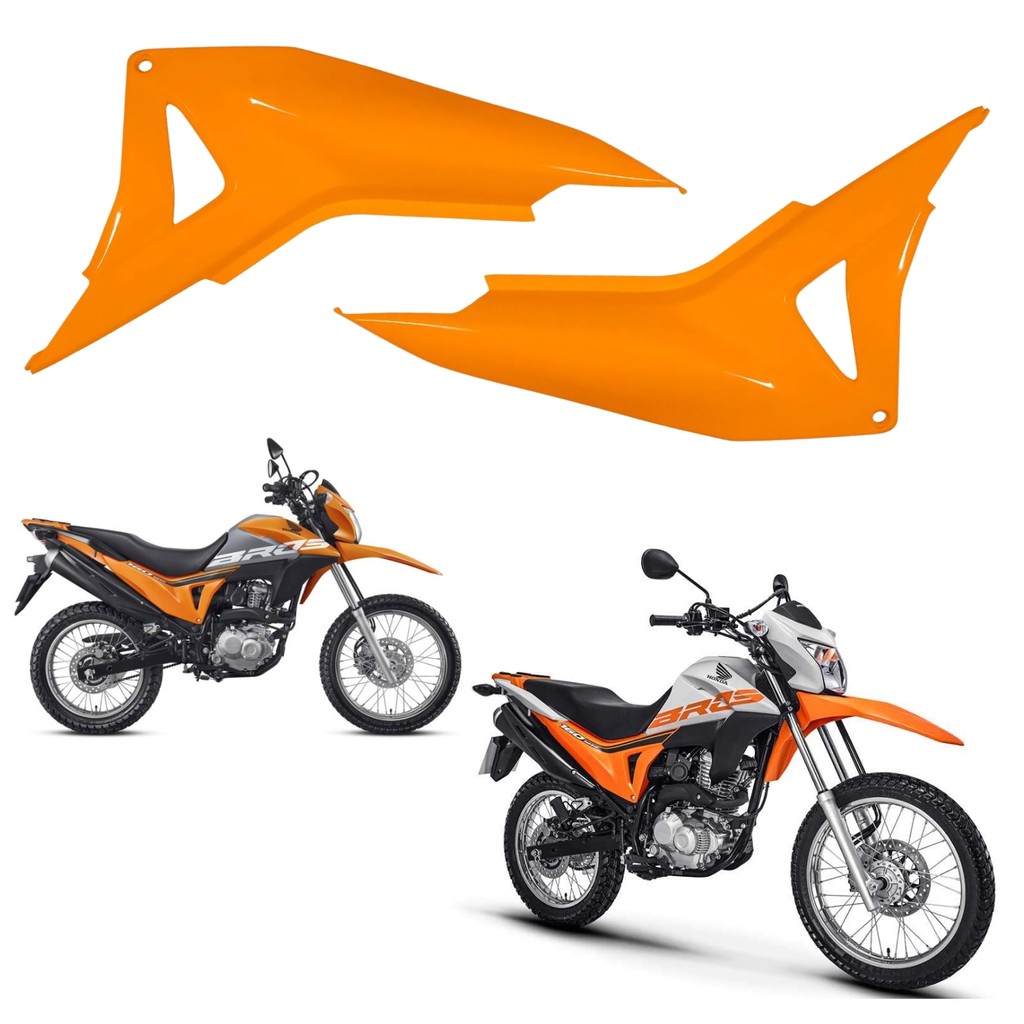 PAR ABA TANQUE GUIA AR TAMPA ALETA LATERAL HONDA NXR BROS 160 LARANJA 2015-2021 PARAMOTOS HONDA
