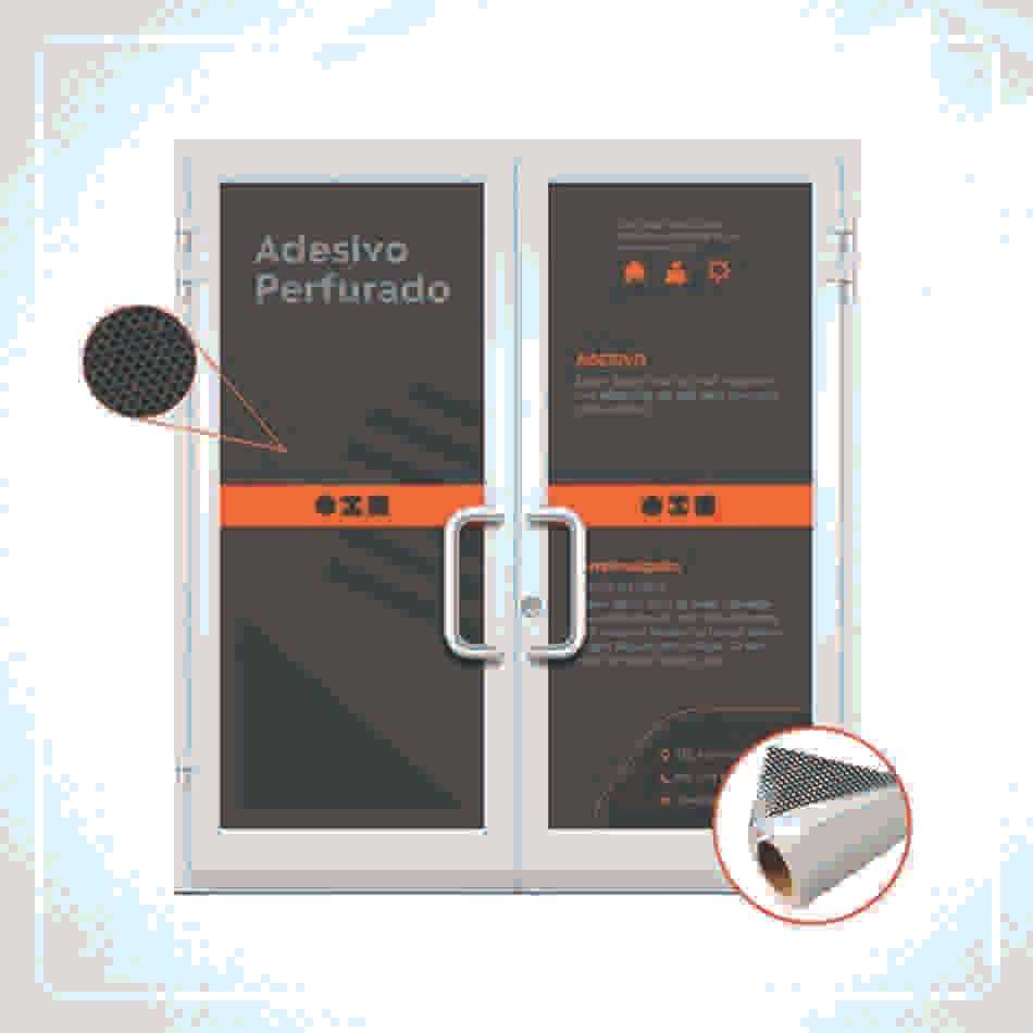 Vinil Adesivo Perfurado Para Vidros Personalizado em Oferta na Shopee