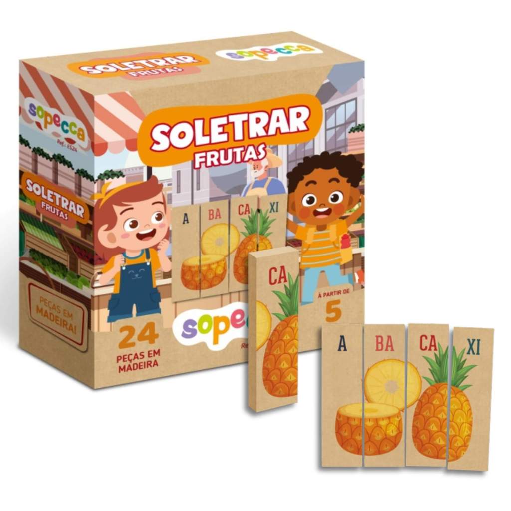 Jogo Infantil Soletrar Frutas 24 Peças Sopecca - Sopecca em Oferta na Shopee