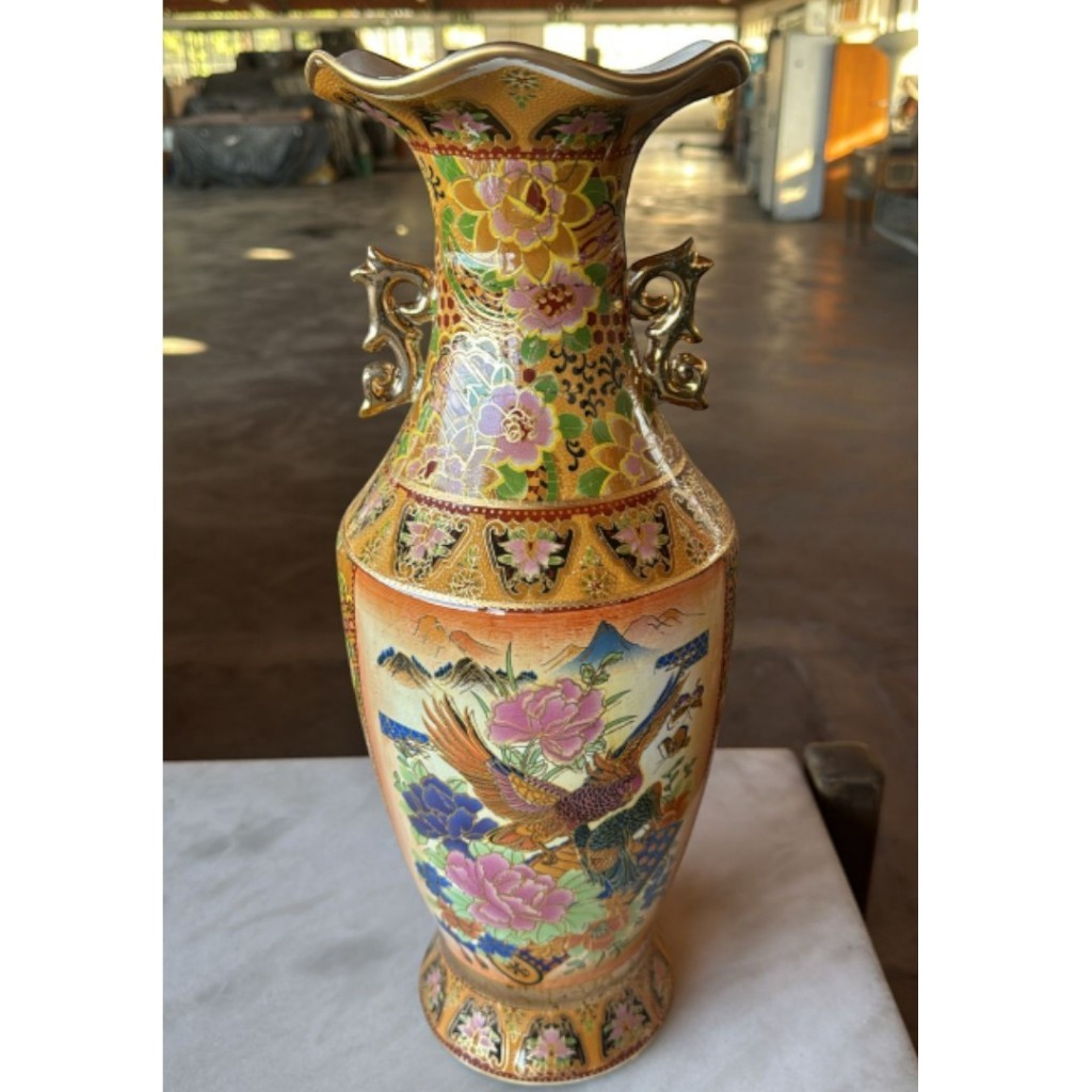 Vaso Decorativo de Porcelana Estilo Oriental – Charme e Elegância em Cada Detalhe em Oferta na Shopee