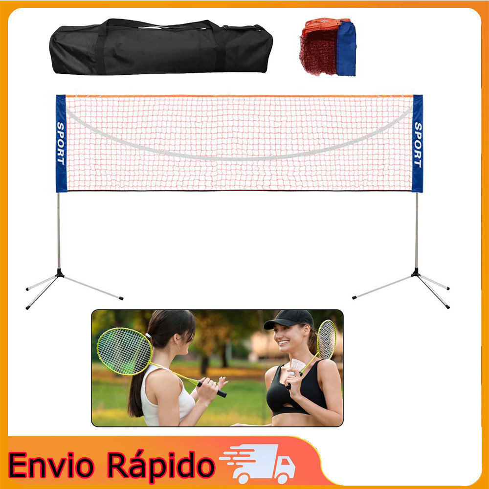 Redes para badminton e voleibol  com suportes desmontáveis + saco de arrumação
