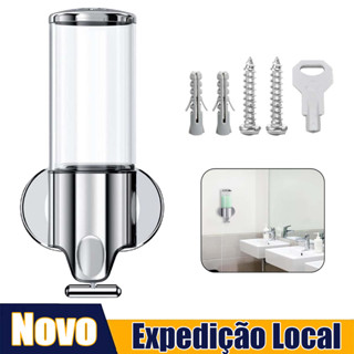 Saboneteira manual Prateada de Parede, Dispensador de desinfetante líquido para as mãos em Oferta na Shopee