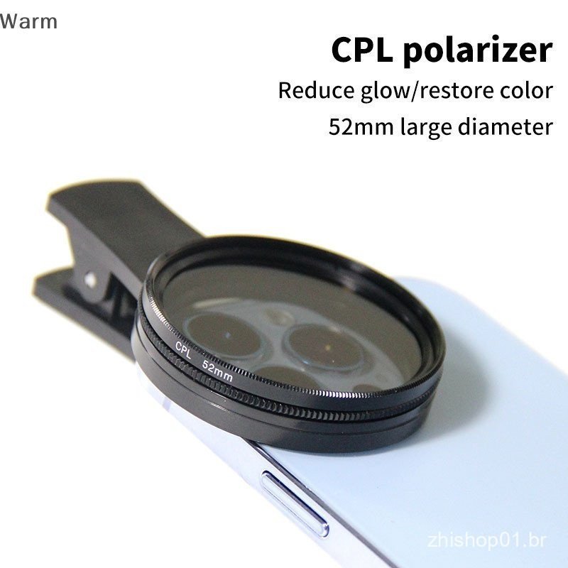 Quente 37MM/52MM Filtro CPL Câmera Circular Preto Acessórios Universais Com Clipe Portátil Profissional Telefone Polariz