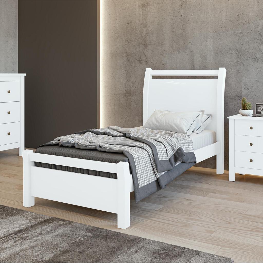 Cama Solteiro 0,90 Reali Branco