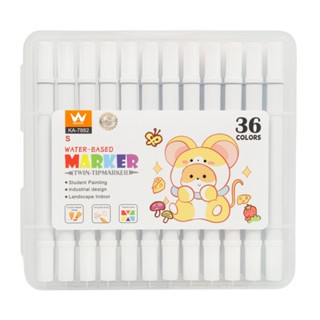 Kit 36 Canetas Marcadoras Dupla Ponta Wassay – À Base de Água, Estojo Rígido para Desenho e Lettering em Oferta na Shopee