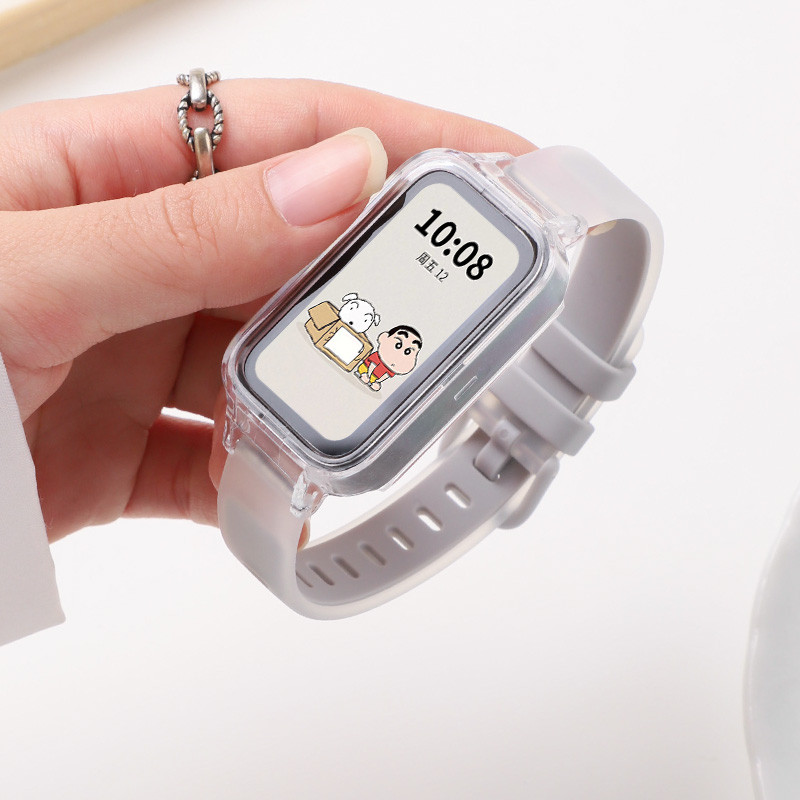 Pulseira De Silicone Para Xiaomi Smart Band 9 Active/8 Moda Ativa Macia Redmi 3 2 Translúcida De Dois Tons