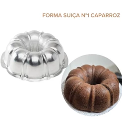 Forma para Bolo Pudim Suíça Decorada N°1 22x7,5cm Caparroz Aluminio