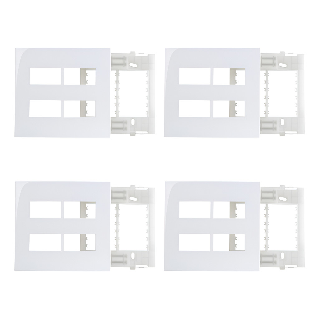 Kit 4 Conj Placa 4x4 4 Postos Horiz Sep Br com Suporte Sleek