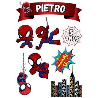 Topo  TOPPER para Bolo MAVER SPIDER MAN Personalizados para aniversários em Oferta na Shopee
