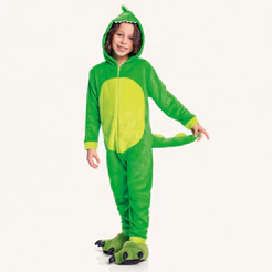 Kigurumi infantil dinossauro em fleece Fakini