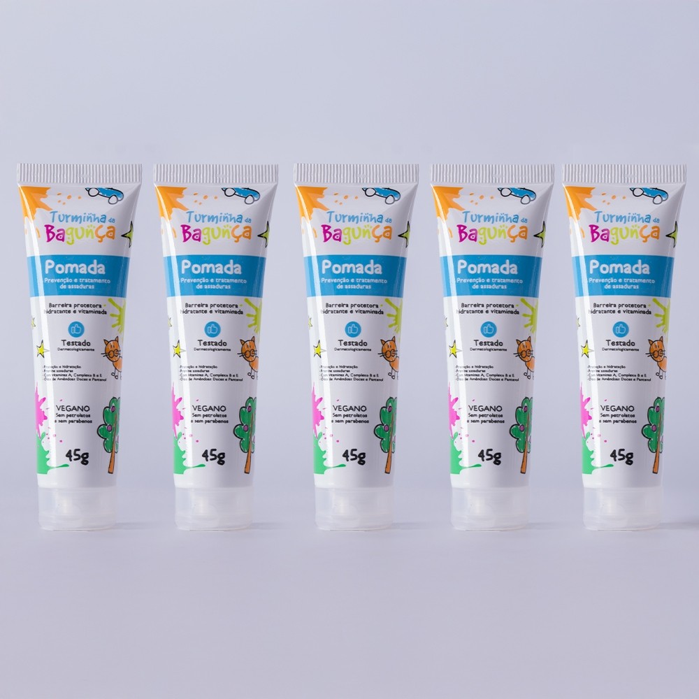 Kit 05 Pomadas Prevenção de Assaduras TURMINHA DA BAGUNÇA 45g