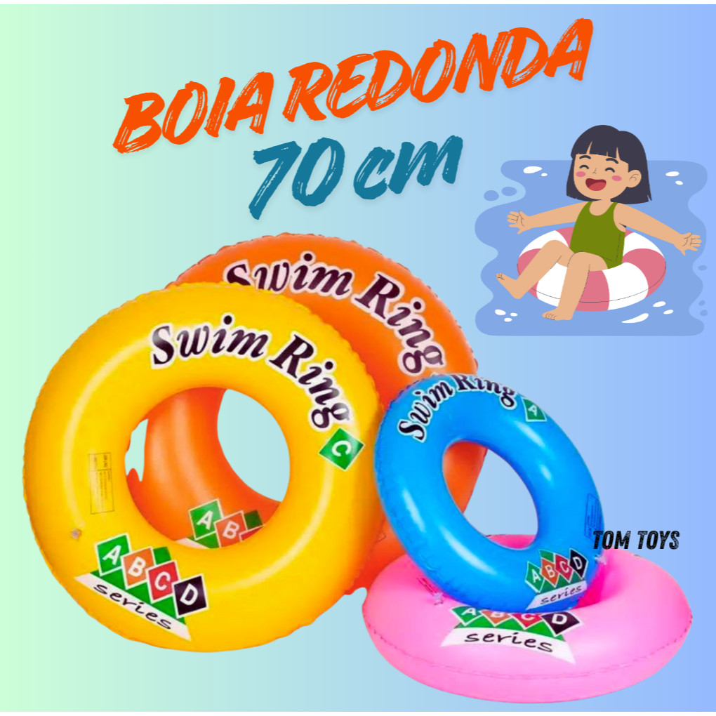 Boia Colorida Redonda 70cm Piscina Praia Cor Sortida em Oferta na Shopee