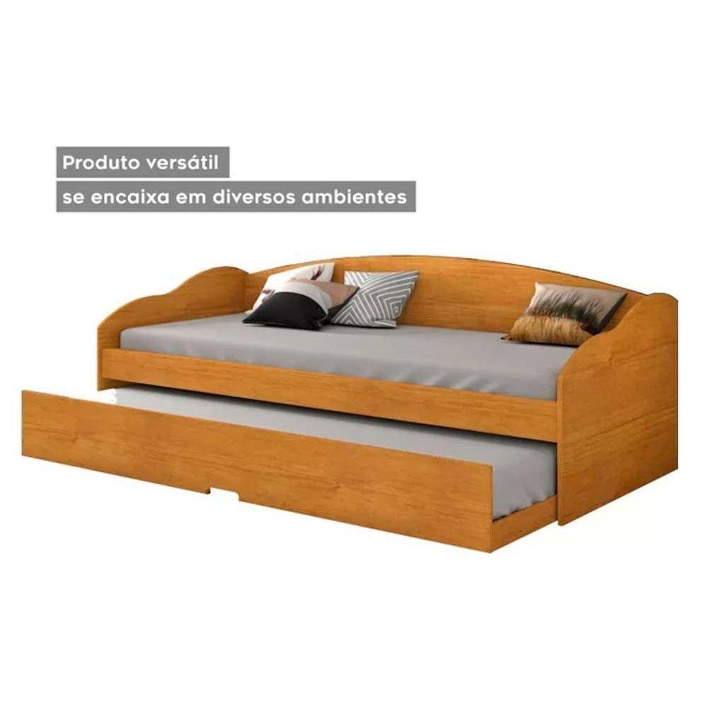 Detalhes do Sofá Cama Solteiro Funny III c/ Auxiliar Cinamomo - Conquista