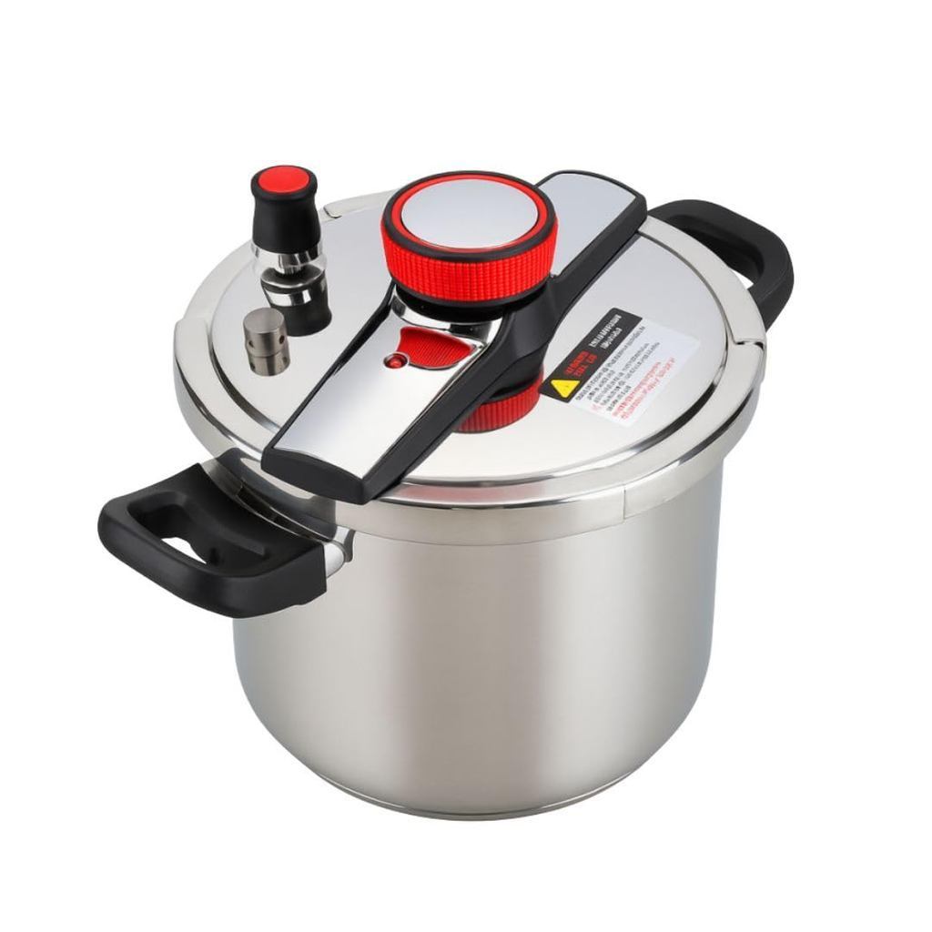 Panela Pressão Inox 6 Litros Trava de Segurança e Válvula Compatível Fogão a Gás Elétrico e Indução