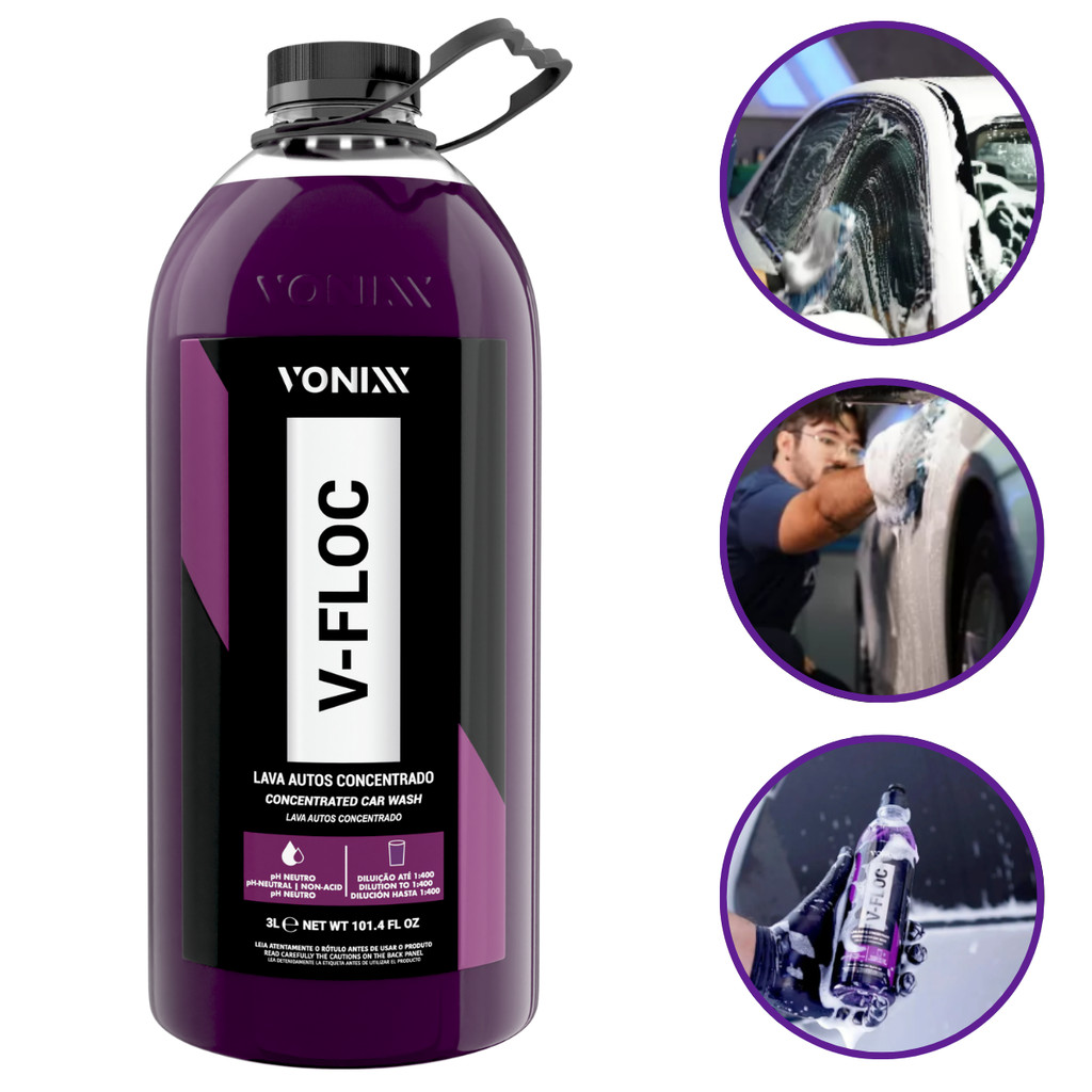 Shampoo Concentrado Automotivo Vonixx V-Floc 3 Litros Econômico Brilho Intenso Alta Performance em Oferta na Shopee