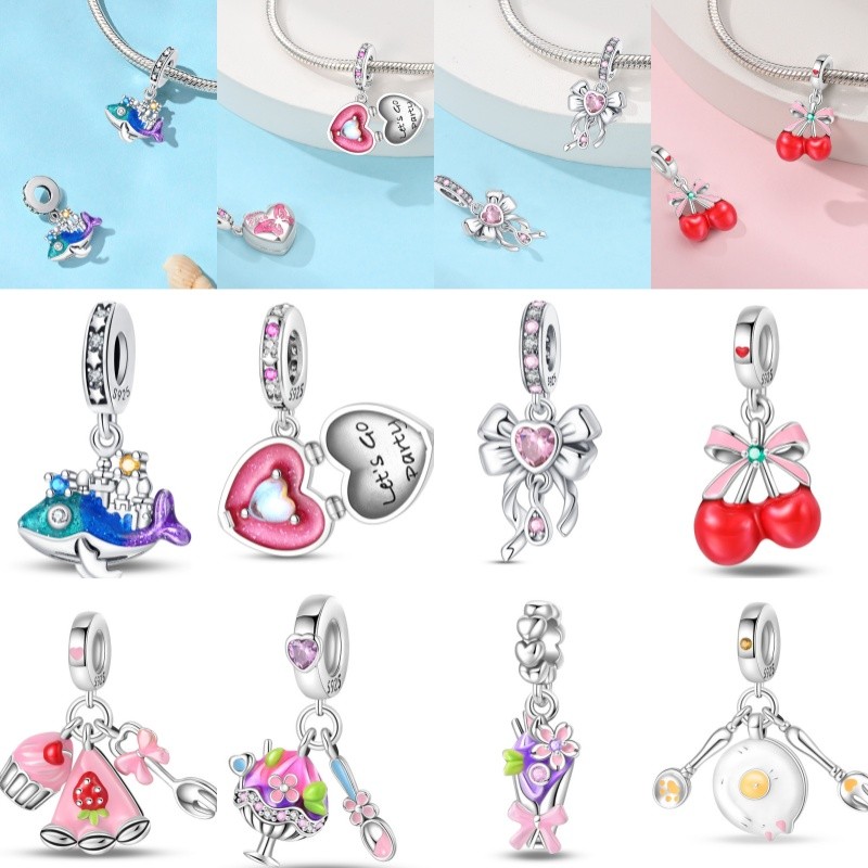 Pulseira pulseira acessórios charme Original S925 prata esterlina moda jóias adequado pulseira DIY presente de aniversár
