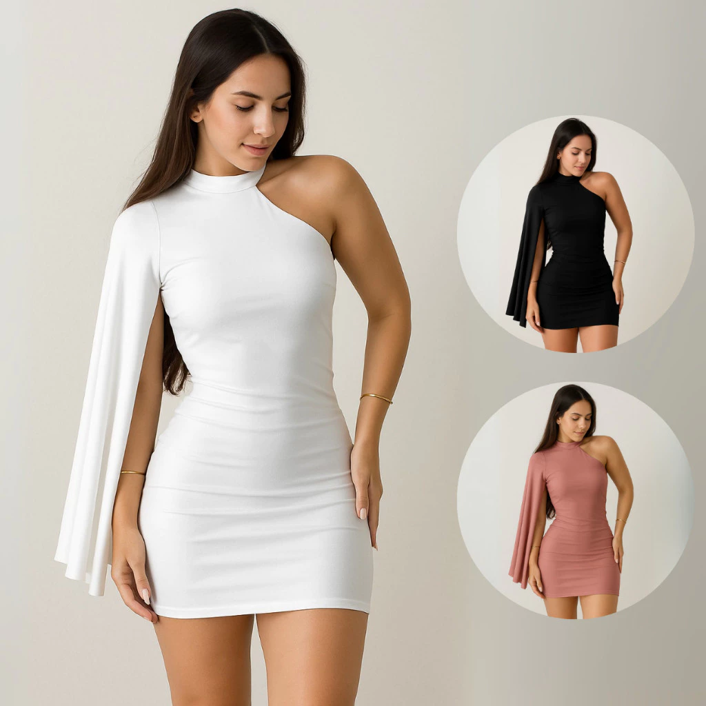 Vestido Feminino Nula Manga Moda Gringa Paty Show Suplex Premium Vestido de Festa — imagem 1