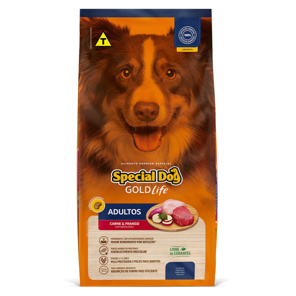 Ração Special Dog Gold Life Carne e Frango para Cães 20 Kg