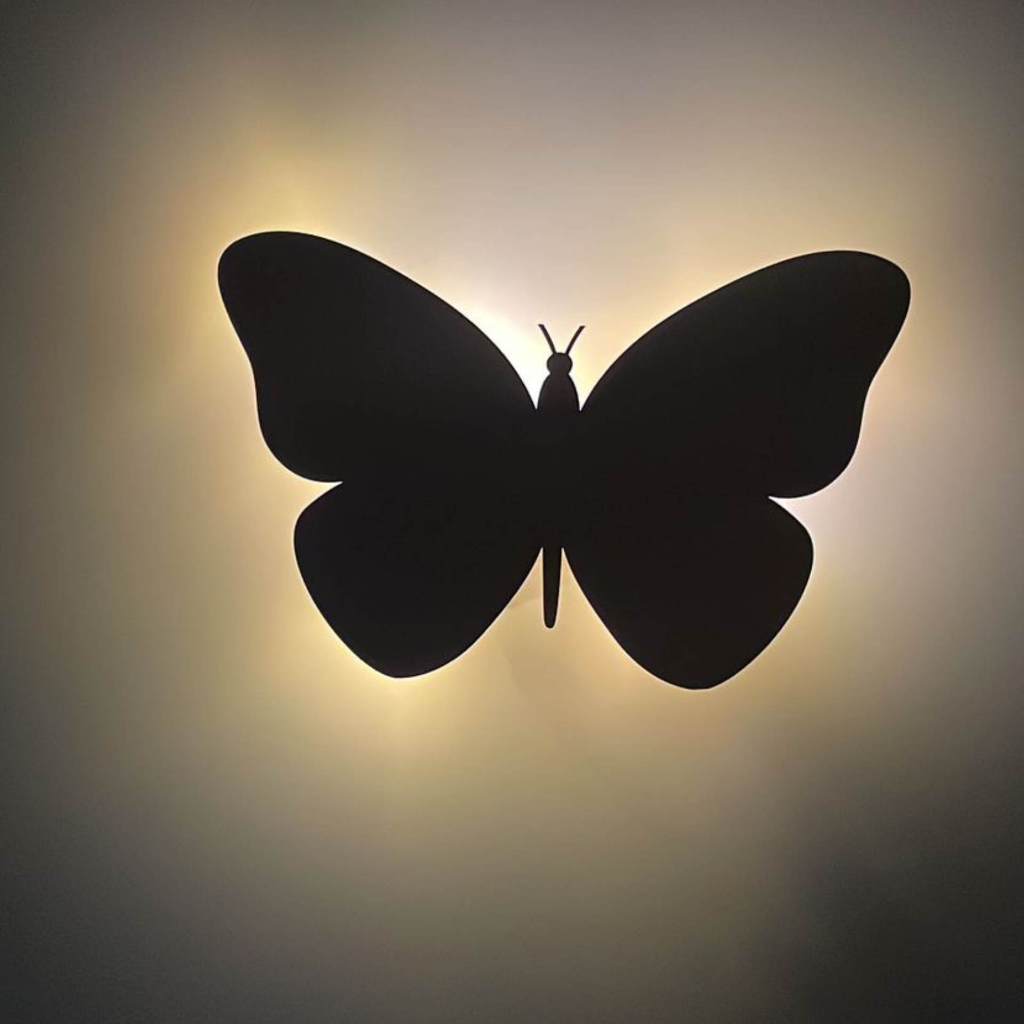 Kit 2 Luminária Led Borboleta Sem Fio Abajur Infantil Decorativo para Quarto de Menina