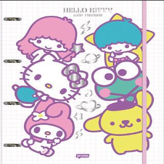 Caderno Argolado Universitário Capa Dura 80F Hello Kitty E Amigos - 1 Unidade Sortida