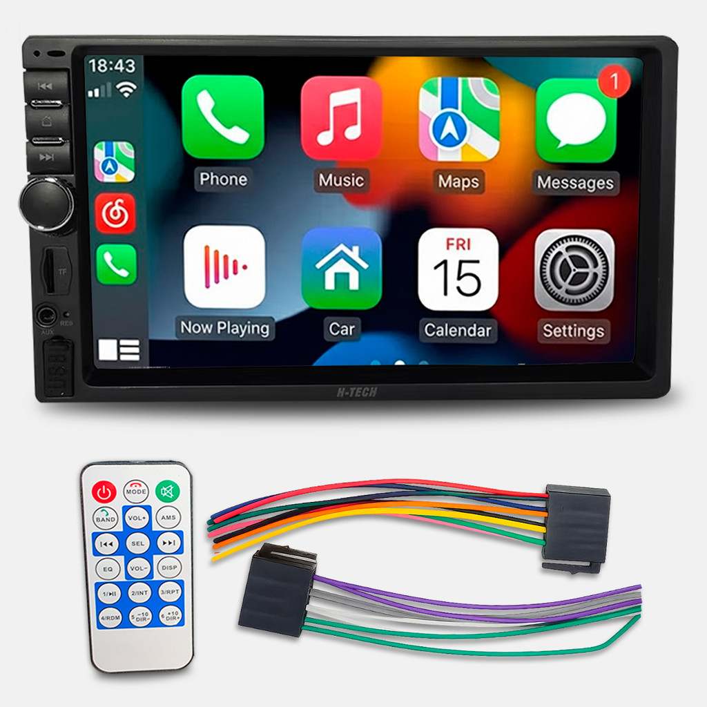 Multimidia H-Tech Ht-5625ca Carplay Android Auto 2 Din 7 Polegadas Usb Sd Aux Bluetooth em Oferta na Shopee