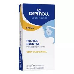 Folha Pronta Para Depilacao Depi Roll Facial Tradicional 16 Unidades