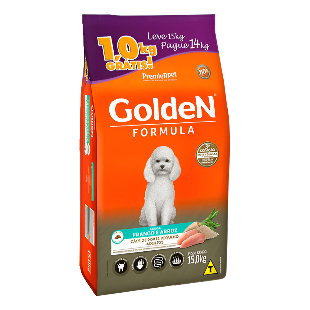 Ração Cães Golden Adulto Frango Mini Bits Pague 14 Leve 15kg