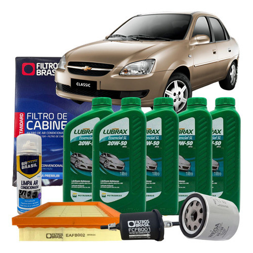 Kit Troca De Oleo Gm Corsa/corsa Classic 20w50 Lubrax