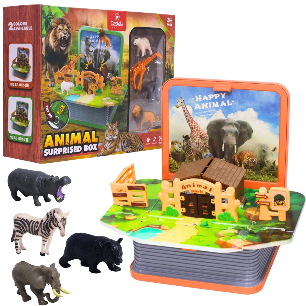 Brinquedo Livro Infantil 3D Animais selvagens C/ Figuras de Animais - Castela em Oferta na Shopee