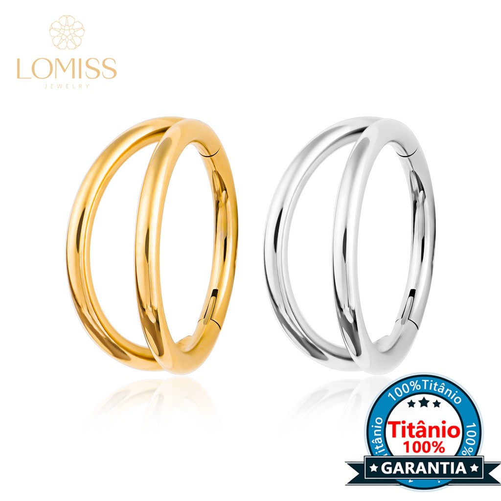 Piercing Nariz Conch Titânio Segmento Articulado 2 Fileira Liso Argola Boca Orelha Nostril Daith Helix em Oferta na Shopee